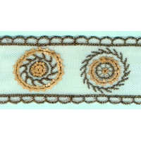 Дантела, тюл, зл. пайети, 5.0 см 