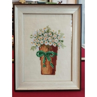 Гоблен в рамка, Маргарити с панделка - 60.00 BGN/ 30.68 EUR